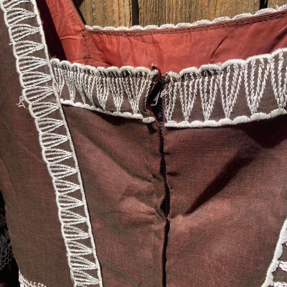 Vintage 1970s Brown Prairie Dress - Picture 6 of 7